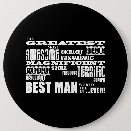 Wedding Bedankt Beste mannen: Beste man Ronde Button 6,0 Cm (Voorkant)