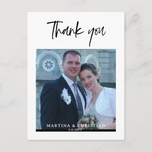 Wedding Bedankt Foto Briefkaart (Voorkant)