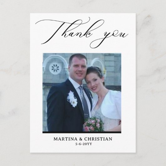 Wedding Bedankt Foto Briefkaart (Voorkant)