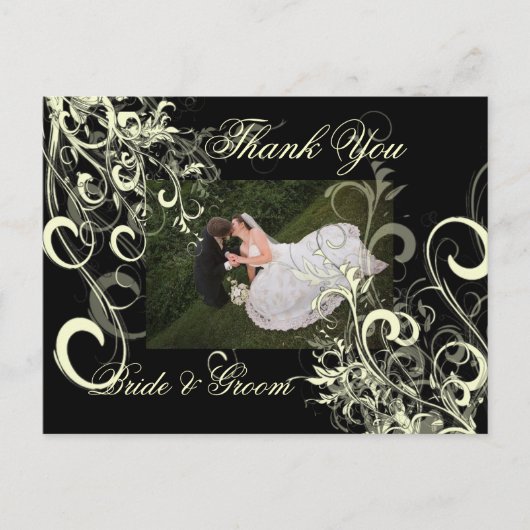 Wedding Bedankt Foto briefkaarten. Briefkaart (Voorkant)