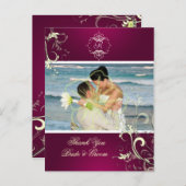 Wedding Bedankt Foto briefkaarten. Briefkaart (Voorkant / Achterkant)