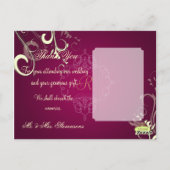 Wedding Bedankt Foto briefkaarten. Briefkaart (Achterkant)