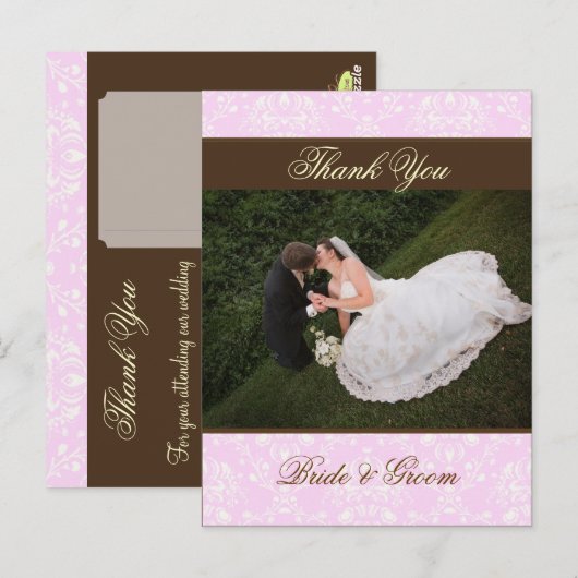 Wedding Bedankt Foto briefkaarten. Briefkaart (Voorkant / Achterkant)