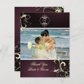 Wedding Bedankt Foto briefkaarten. Briefkaart (Voorkant / Achterkant)