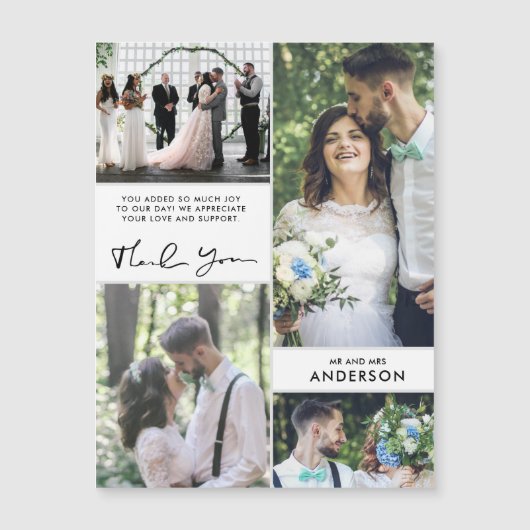 Wedding Bedankt Foto Collage (Voorkant)