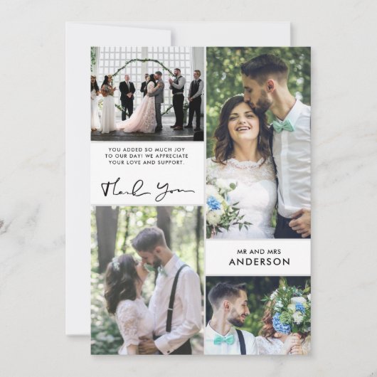Wedding Bedankt Foto Collage (Voorkant)