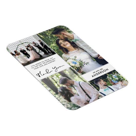 Wedding Bedankt Foto Collage Magneet (Rechterzijde)