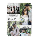 Wedding Bedankt Foto Collage Magneet (Verticaal)