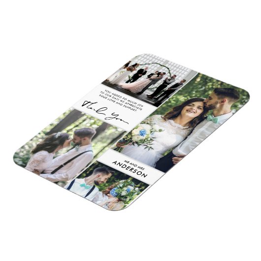 Wedding Bedankt Foto Collage Magneet (Linkerzijde)