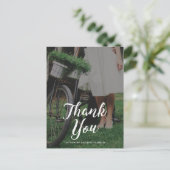 Wedding Bedankt Foto met Typografie Briefkaart (Staand voorkant)