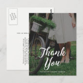 Wedding Bedankt Foto met Typografie Briefkaart (Voorkant / Achterkant)