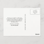 Wedding Bedankt Foto met Typografie Briefkaart (Achterkant)