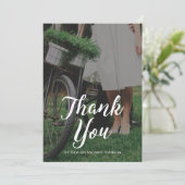 Wedding Bedankt Foto met Typografie Kaart (Staand voorkant)