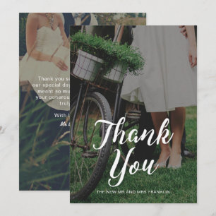 Wedding Bedankt Foto met Typografie Kaart