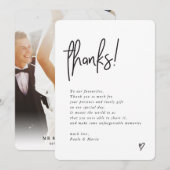 WEDDING BEDANKT foto van handgeschreven modern ber Kaart (Voorkant / Achterkant)