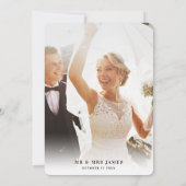 WEDDING BEDANKT foto van handgeschreven modern ber Kaart (Achterkant)