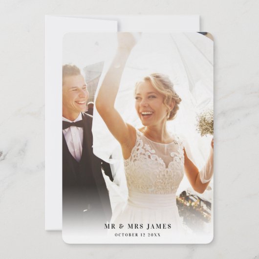 WEDDING BEDANKT foto van handgeschreven modern ber Kaart (Achterkant)