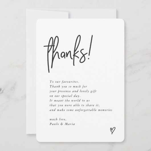 WEDDING BEDANKT foto van handgeschreven modern ber Kaart (Voorkant)