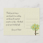 Wedding bedankt je briefkaart. Lente en zomer. Briefkaart (Achterkant)