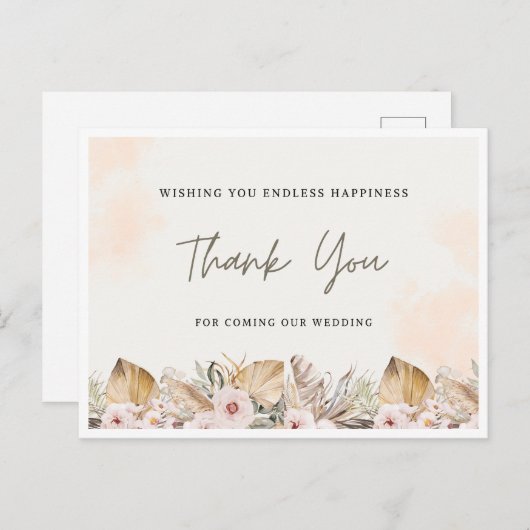 Wedding Bedankt kaart | elegant (Voorkant / Achterkant)