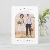 WEDDING BEDANKT koppel foto schattig modern boogli Kaart (Staand voorkant)