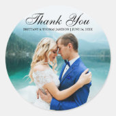 Wedding Bedankt Moderne foto Sticker BT R (Voorkant)