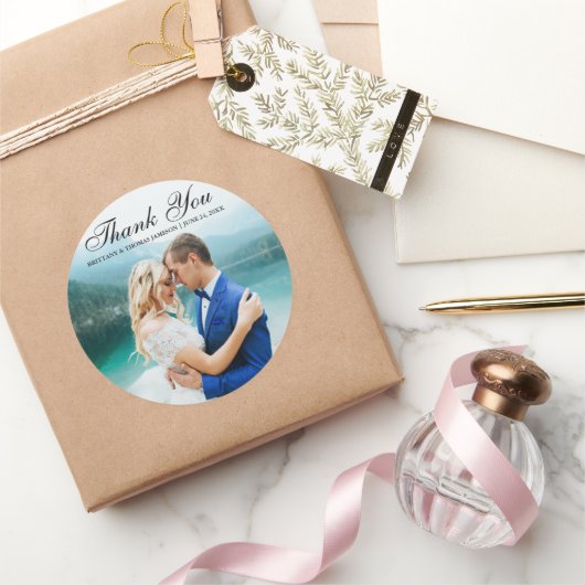 Wedding Bedankt Moderne foto Sticker BT R (Geschenken)