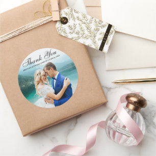 Wedding Bedankt Moderne foto Sticker BT R