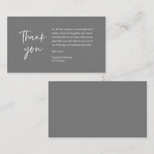 Wedding Bedankt voor je aanwezigheid, modern minim Informatiekaartje (Voorkant / Achterkant)