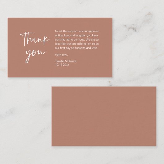 Wedding Bedankt voor je aanwezigheid, modern minim Informatiekaartje (Voorkant / Achterkant)