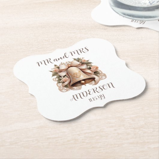 Wedding Bell Coaster Kartonnen Onderzetters (Gekanteld)