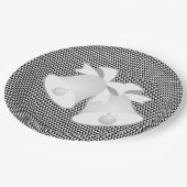 Wedding Bells Black White Geo Papieren Bordje (Gekanteld)