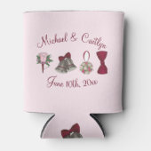 Wedding Bells Boutonniere Bouquet Bowtie Shower Blikjeskoeler (Voorkant)