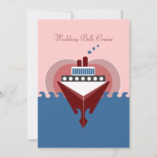 Wedding Bells Cruise Ship Invitation Kaart (Voorkant)
