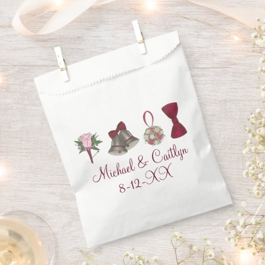 Wedding Bells Flowers Bow Stropdas Personalized Na Bedankzakje (Geknipt)