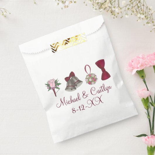 Wedding Bells Flowers Bow Stropdas Personalized Na Bedankzakje (Gezegeld)