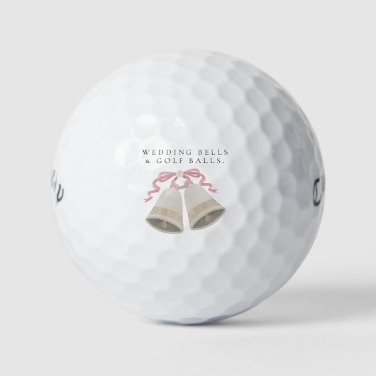 'Wedding Bells & Golf Balls' Wedding Favor Gift  Golfballen (Voorkant)