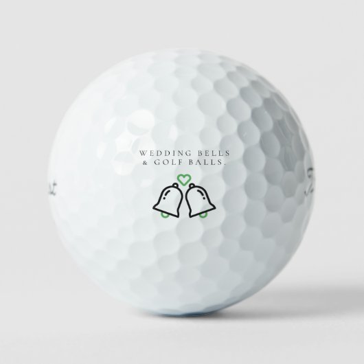'Wedding Bells & Golf Balls' Wedding Favor Gift  Golfballen (Voorkant)