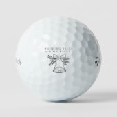 'Wedding Bells & Golf Balls' Wedding Favor Gift  Golfballen (Voorkant)