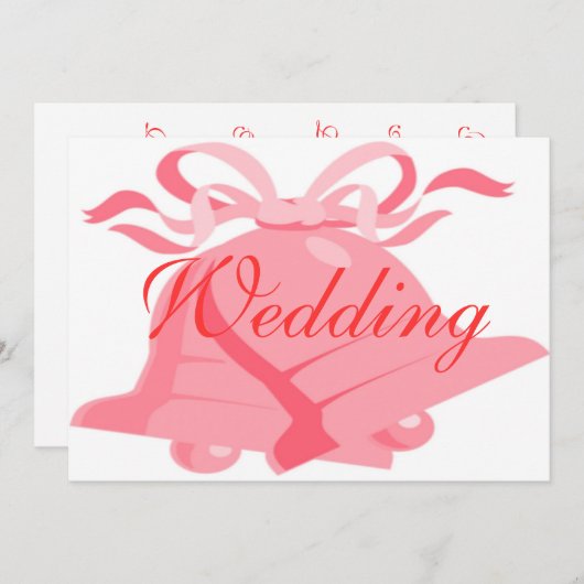 Wedding Bells Invite Kaart (Voorkant / Achterkant)