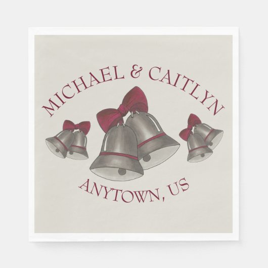 Wedding Bells Jubileum Engagement Party Chimes Servet (Voorkant)