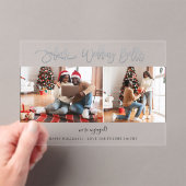 Wedding Bells Multi Photo Verloving Acryl Uitnodigingen (Insitu (Draagbaar))