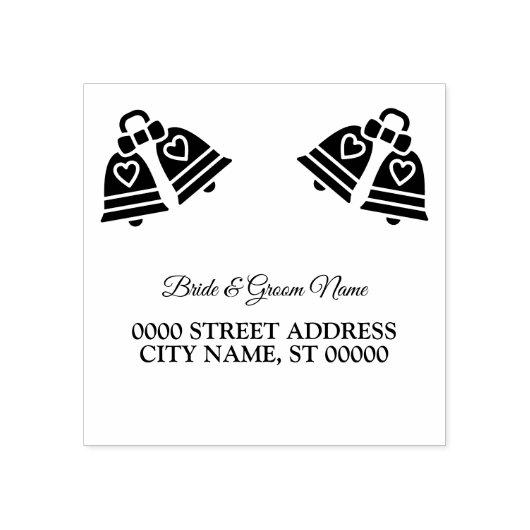 Wedding Bells Party Retouradres Rubberstempel (Afrduk)