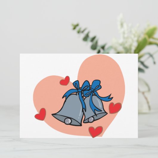 Wedding Bells-uitnodigingen Kaart (Staand voorkant)