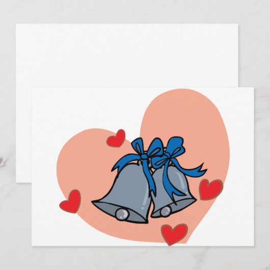 Wedding Bells-uitnodigingen Kaart (Voorkant / Achterkant)