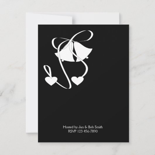 Wedding Bells Verloving Uitnodiging (Achterkant)