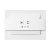 Wedding Belly Band Eenvoudige Sjabloon Minimalist Uitnodigingen Wikkel (Voorkant Voorbeeld)