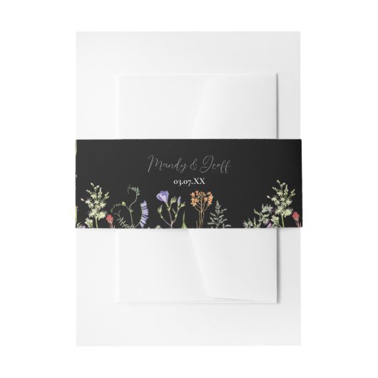 Wedding Belly Band Wildflower Bloemen Delicate Don Uitnodigingen Wikkel (Voorkant Voorbeeld)