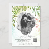 *~* WEDDING BESPAAR de DATUM QR code - Website AR6 Magnetische Uitnodiging (Voorkant)