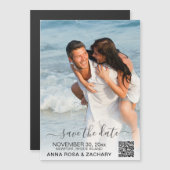 *~* WEDDING BESPAAR DE DATUM - QR Website AR6 Magnetische Uitnodiging (Voorkant / Achterkant)